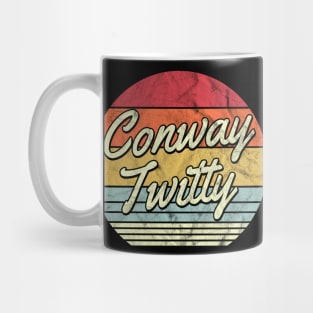 Conway Twitty Retro 70s Style Sunset Mug